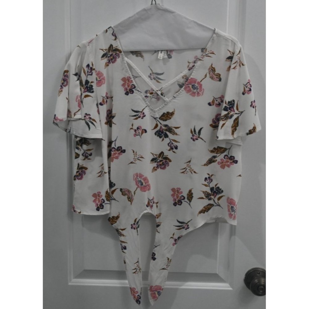 Mudd Womens Short-Sleeve Top Blouse Shirt Size Large